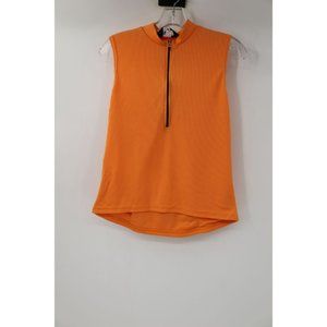 Vintage Bellwether cycling jersey mens Medium orange sleeveless 1/2 zip